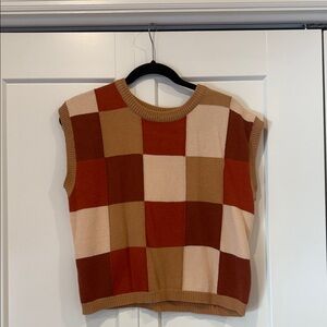 Altar'd State Rust and Camel Striped Sweater
